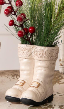 MINI SANTA'S BOOTS VASES - ASSORTED