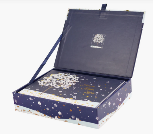 FALLING BLOSSOMS IN WINTER DELUXE BOXED HOLIDAY CARDS