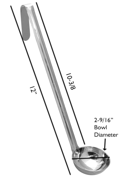 STAINLESS STEEL 2oz. SAUCE LADLE WITH LONG HANDLE