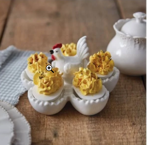CTW HOME CERAMIC HEN DEVILED EGG HOLDER