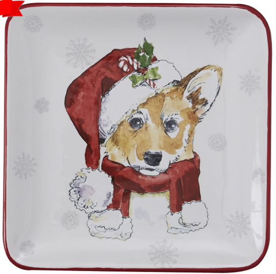 HOLIDAY PAWS DESSERT PLATE - SET OF 4