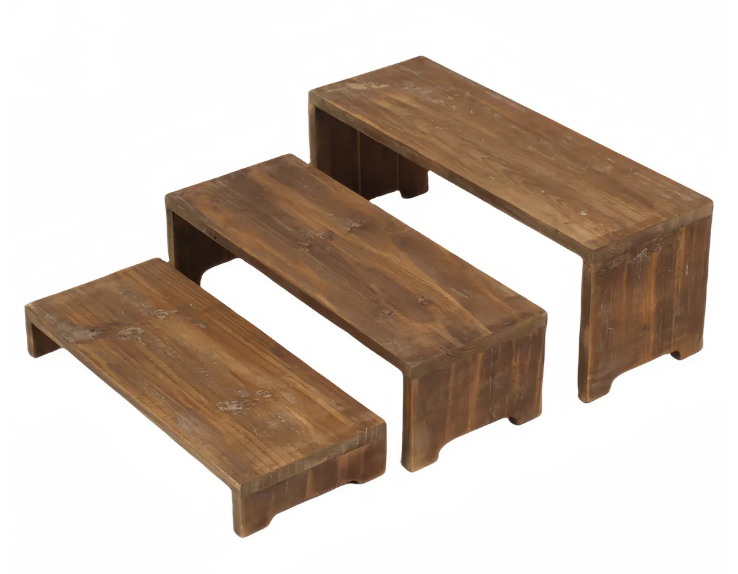 DISTRESSED WOODEN RISERS - ASSORTED