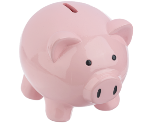 6" PINK PIGGY MONEY BANK