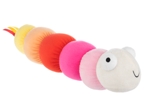 WIGGLES WORM WITH RATTLE & SQUEAKER - ASSORTED
