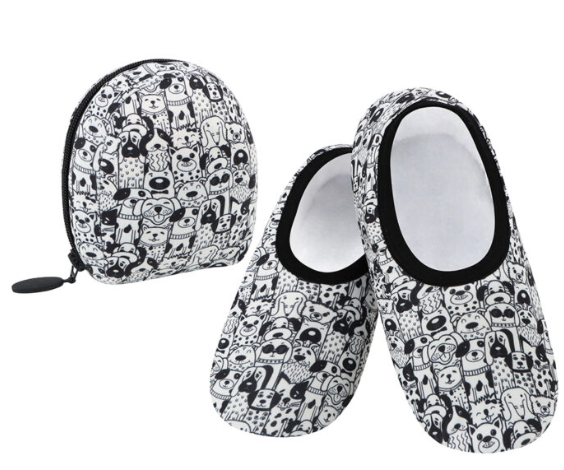 SNOOZIES! WOMEN'S SKINNIES WITH TRAVEL POUCH SLIPPERS