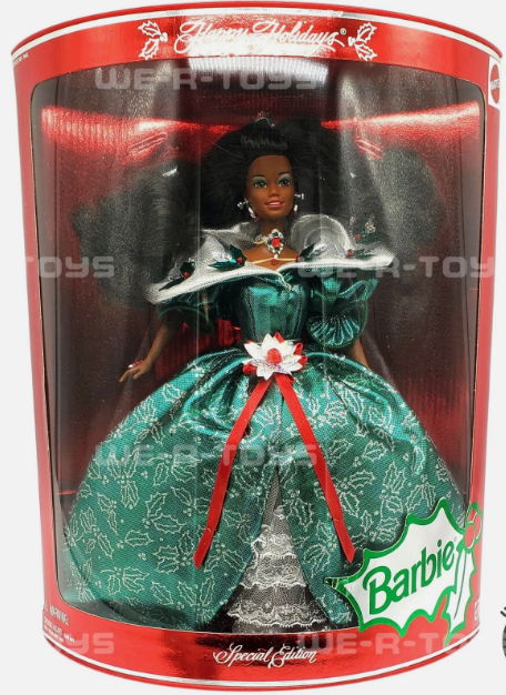 1995 HAPPY HOLIDAYS BARBIE DOLL AFRICAN AMERICAN