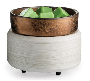 CANDLE WARMER 2-IN -1 CANDLE WARMER WHITE WASHED BRONZE