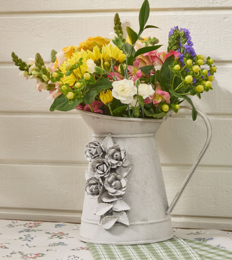 PARK DESIGN FLORAL METAL PITCHER