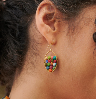 KANTHA MILIEU EMBEDDED EARRINGS