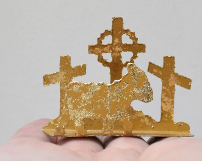 GOLD METAL CROSSES WITH LAMB SILHOUETTE 2"x.75"x5"