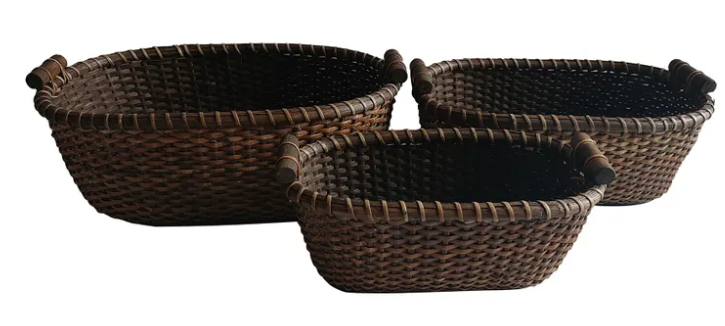 RATTAN ARRANGERS BASKETS - ASSORTED