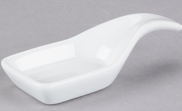 WHITE PORCELAIN RECTANGULAR TASTING SPOONS - INDIVIDUAL