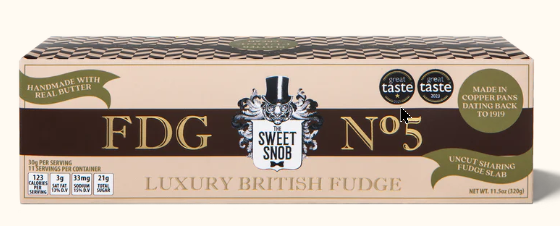 FDG NO. 5 SLAB HANDMADE W/BUTTER LUXURY BRITISH FUDGE BY THE SWEET SNOB - ASSORTED