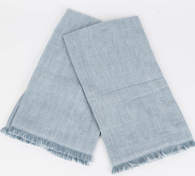 SOFT BLUE CHAMBRAY TEA TOWEL