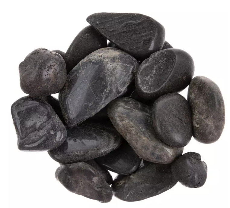 3LB LARGE BLACK RIVER STONES