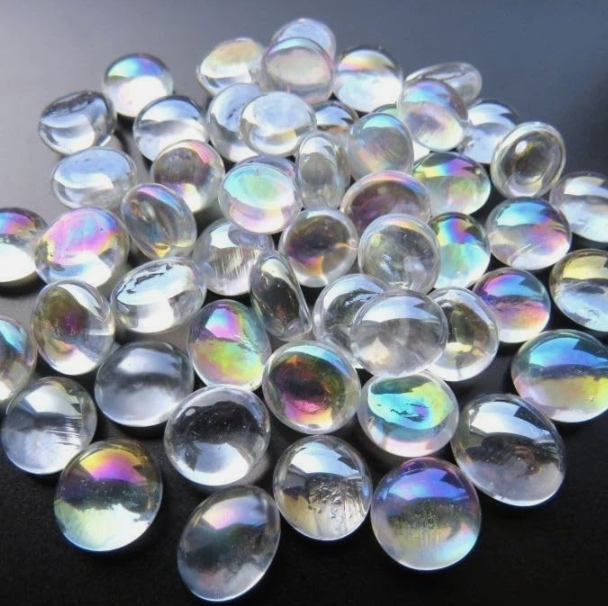 FLAT ACCENT MARBLES + CLEAR IRREDESCENT
