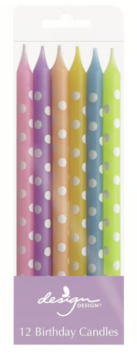 PASTEL DOTS TALL STICK CANDLES