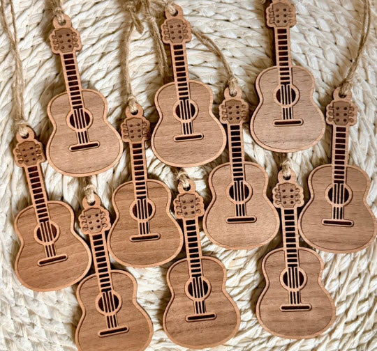 FIDDLE & GRACE WOOD GUITAR ORNAMENTS