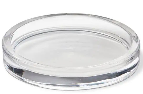 4.5"DIA. CLEAR GLASS PILLAR CANDLE DISH