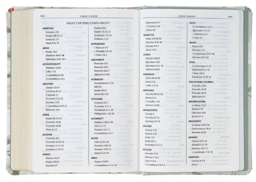 KJV COMPACT BIBLE: LICHEN GRAY FLORAL BIBLE