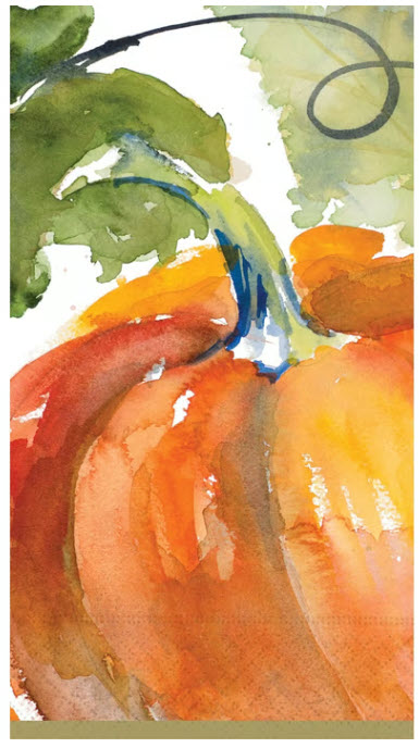 WATERCOLOR HARVEST PUMPKINS GUEST TOWEL