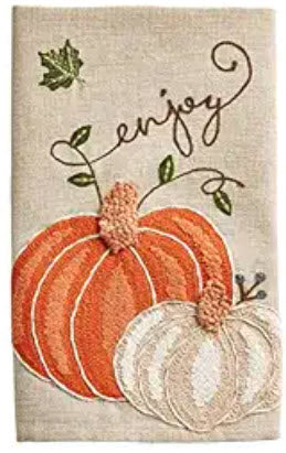 EMBROIDERED PUMPKIN - ENJOY KITCHEN TOWEL