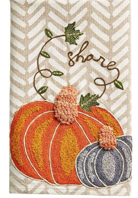 EMBROIDERED PUMPKIN - SHARE KITCHEN TOWEL