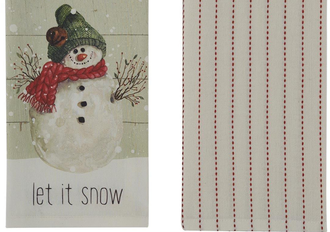 FARMHOUSE SNOWMAN DISHTOWEL SET OF 2