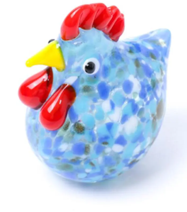 HANDBLOWN GLASS CHICKENS - ASSORTED