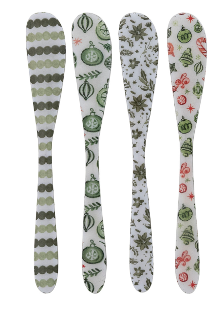 ENAMELED STAINLESS STEEL CANAPE KNIVES- ASSORTED