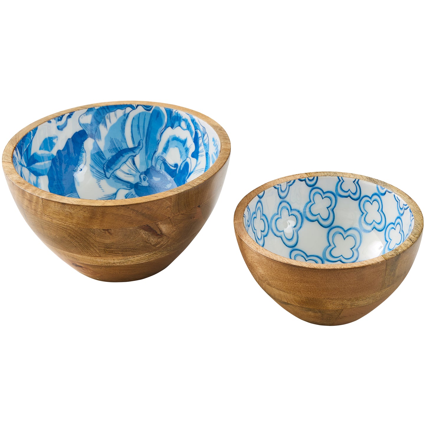 FLORALS AND FLITTERS BLUE SERVING BOWLS - ASSORTED