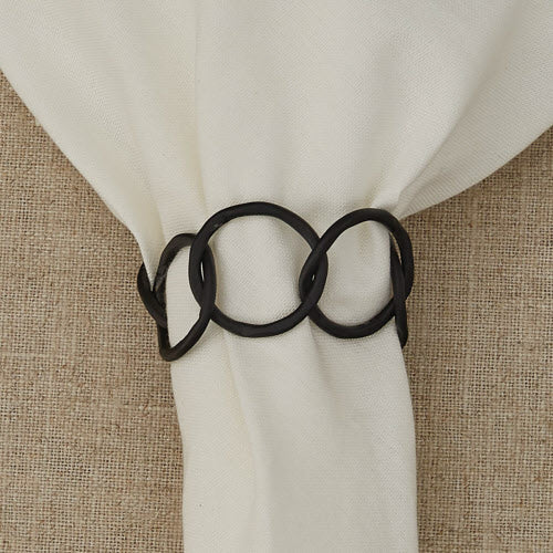 CIRCLES LINKS NAPKIN RING - BLACK