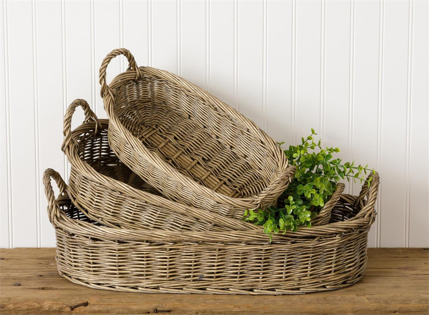 OVAL WICKER BASKETS - ASSORTED