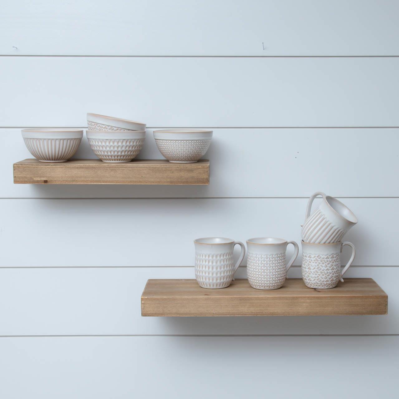 WOOD FLOATING SHELVES - SET OF 2
