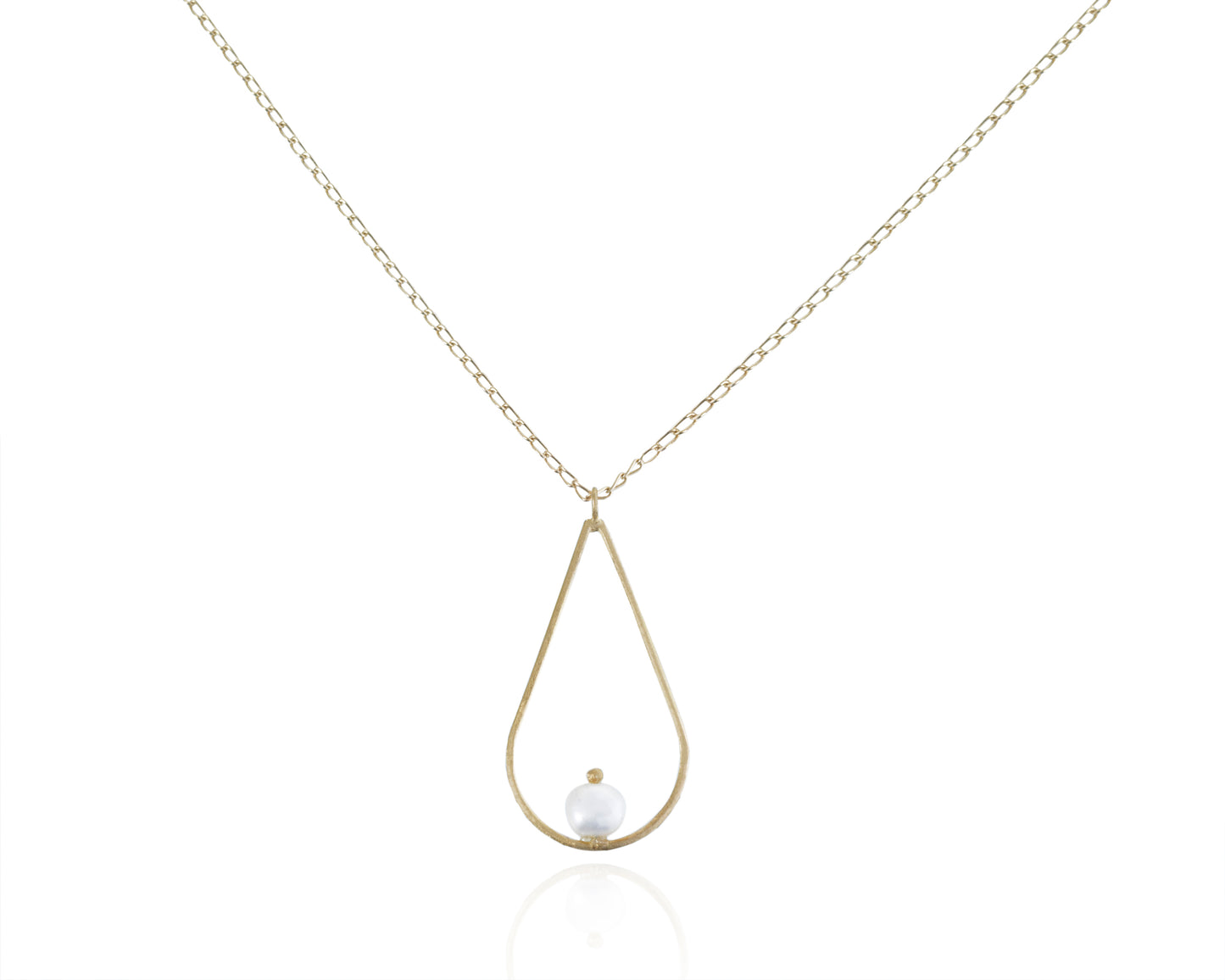 ABW DESIGNS GOLD VERMEIL PATH WITH PEARL 2" EARRINGS