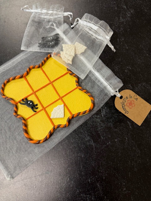 CHERRYLAYNE & CO. POLYMER CLAY HALLOWEEN TIC TAC TOE GAMES