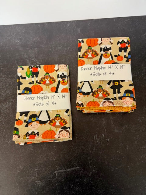 TA-DAH DESIGN 14X14 NAPKINS - HALLOWEEN AND THANKSGIVING - SET OF 4