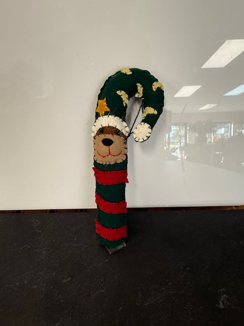 FELTED CANDY CANE ORNAMENTS - ASSORTED