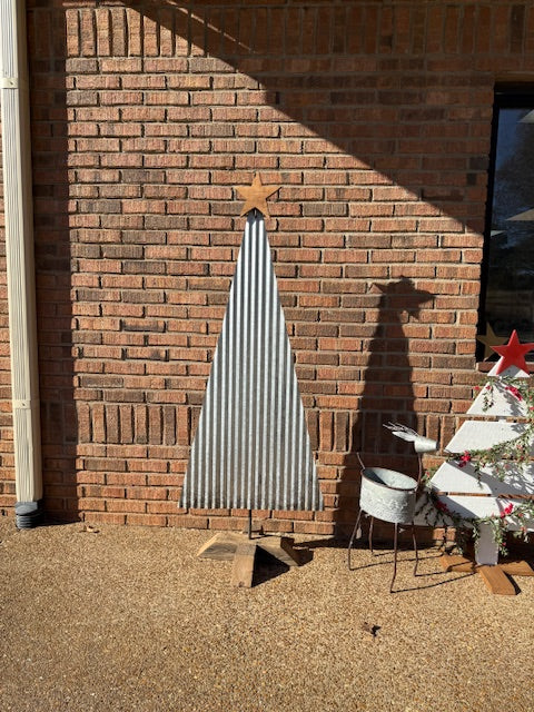 LOCALLY MADE BY JINGO WORKS - GALVANIZED METAL CHRISTMAS TREES 27" x 66 1/2"