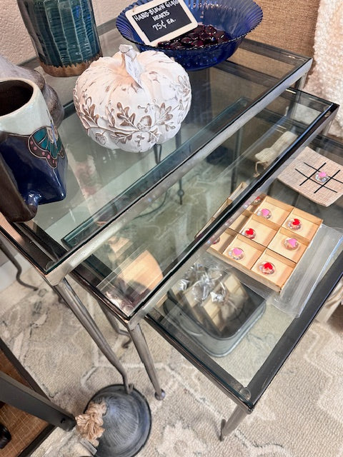 SARREID BALLERINA NESTING TABLES - SILVER METAL AND GLASS - SET OF 3