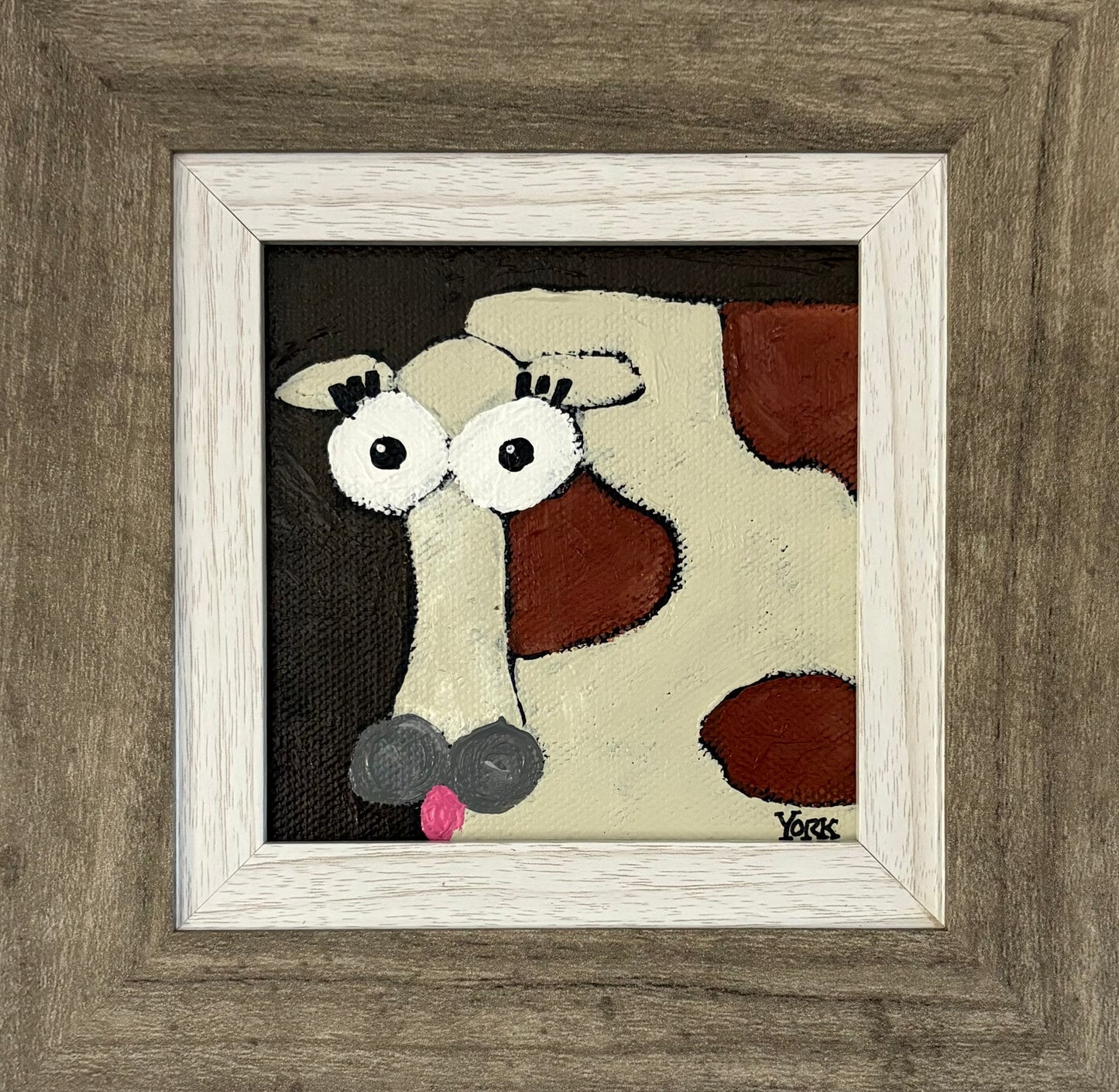 RON YORK ORIGINAL ARTWORK - MOO! 4x4