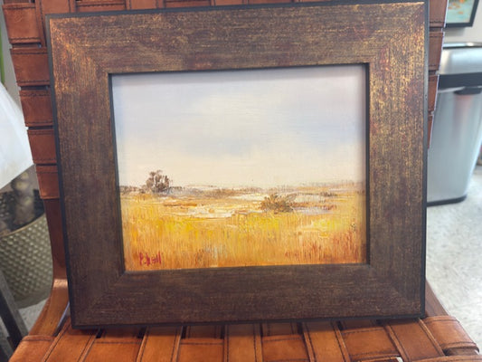 OIL ON CANVAS “FALL LANDSCAPE” by P. Bell 14 1/2" x 12 3/8"