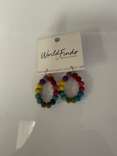 KANTHA COLORBLOCK TEARDROP EARRINGS BRIGHTS