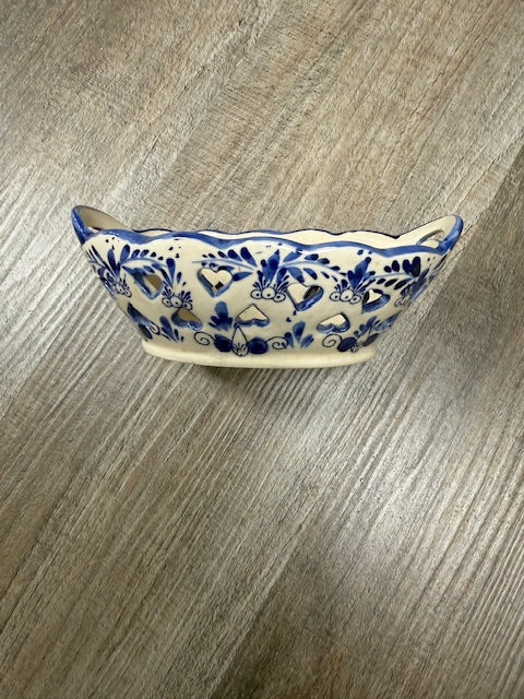 VINTAGE HAND PAINTED DELFT BLUE HOLLAND TRINKET DISH