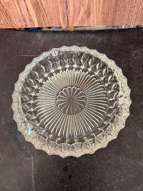 VINTAGE HAZEL-ATLAS CUT GLASS ASHTRAY