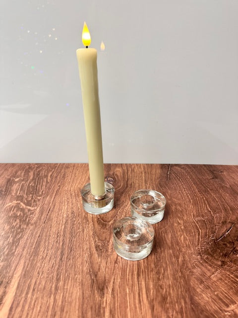 CLEAR GLASS TAPER HOLDERS