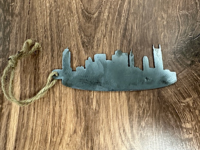 STAINLESS STEEL LASER CUT NASHVILLE SKYLINE ORNAMENT