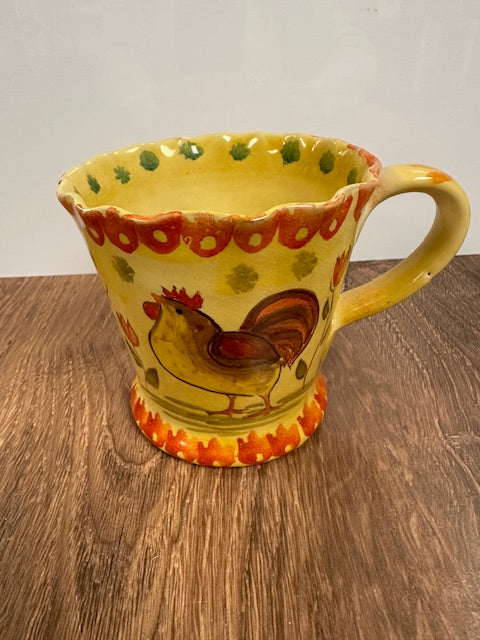 VINTAGE ITALIAN HAND-PAINTED ROOSTER MUGS - ASSORTED