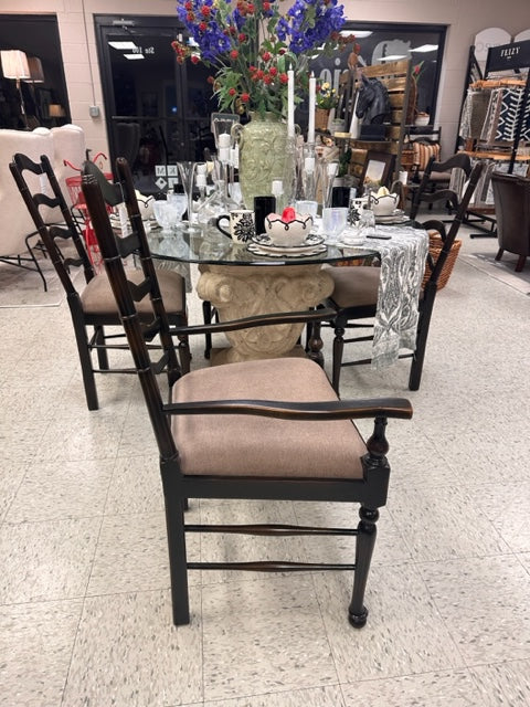 SARREID ELEGANT LADDER BACK DINING ARM SIDE CHAIR