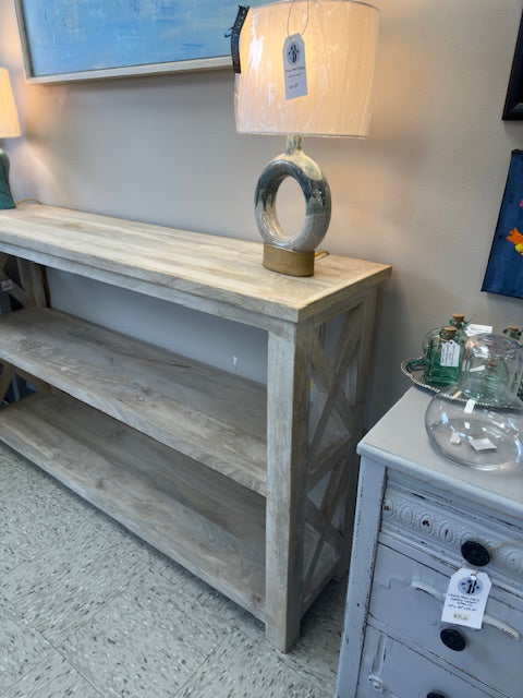 MANGO WOOD CROSS LEG CONSOLE TABLE